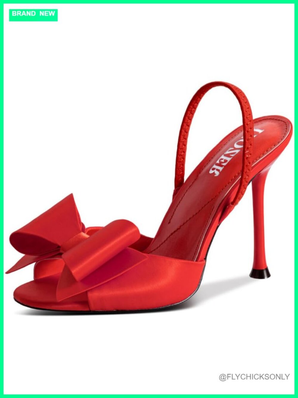 Satin Peep Toe Slingback Stiletto Heels with Bow Wedding Party Sandals